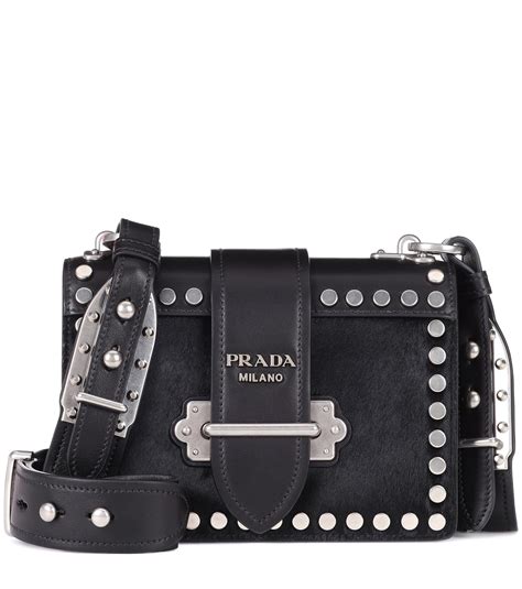 prada cahier black|Prada leather bag.